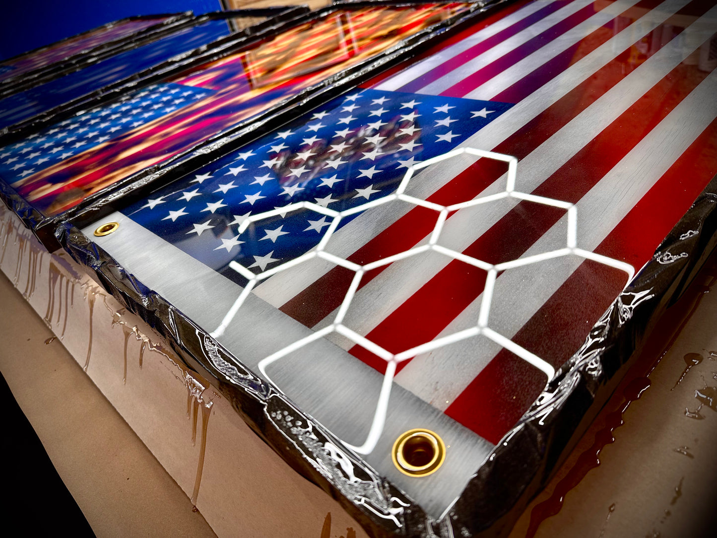 1 of 1 Limited Edition Old Glory Series (NEW) - with a Carved Border & Backlight Kit