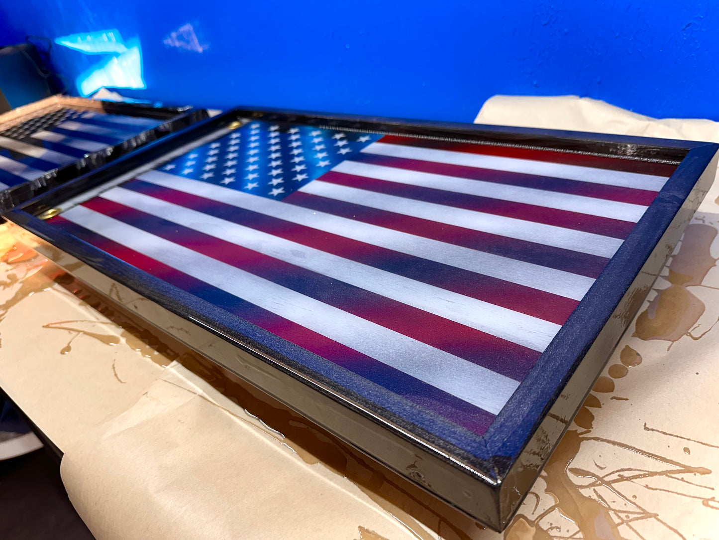 1 of 1 Limited Edition Old Glory Series - 24" Width - with a Bronze Border & Backlight Kit