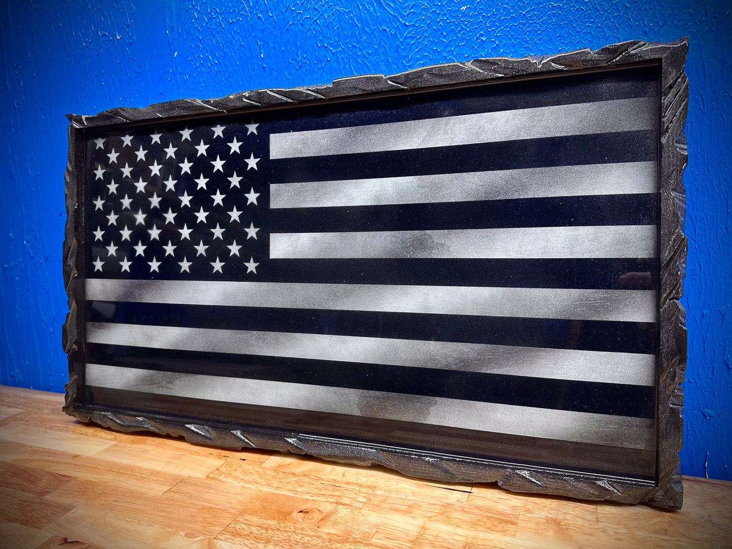 1 of 1 Limited Edition Midnight Series - 24" Width - with a Hand-Carved Bronze Border & Backlight Kit