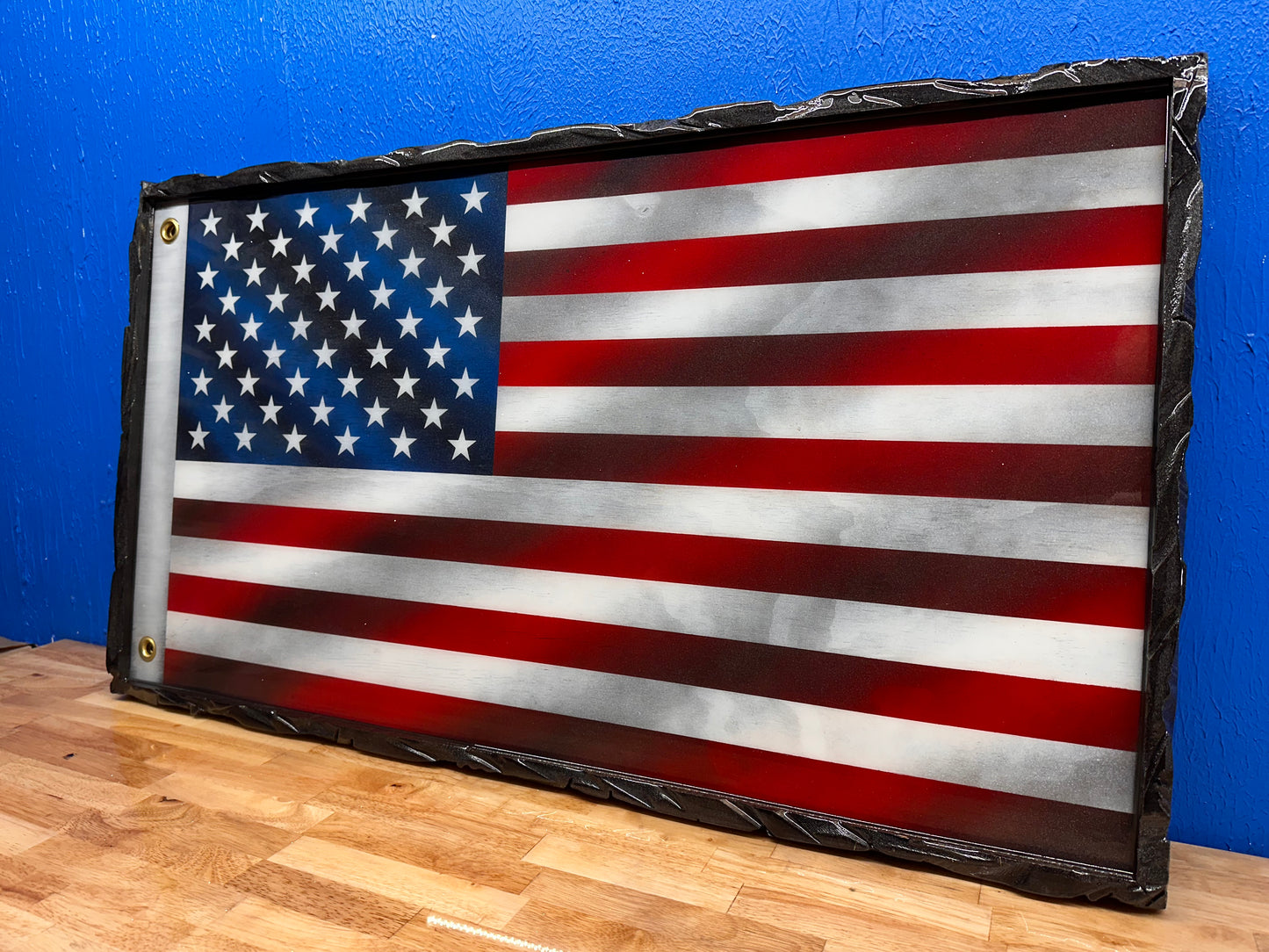1 of 1 Limited Edition Old Glory Series (NEW) - with a Carved Border & Backlight Kit