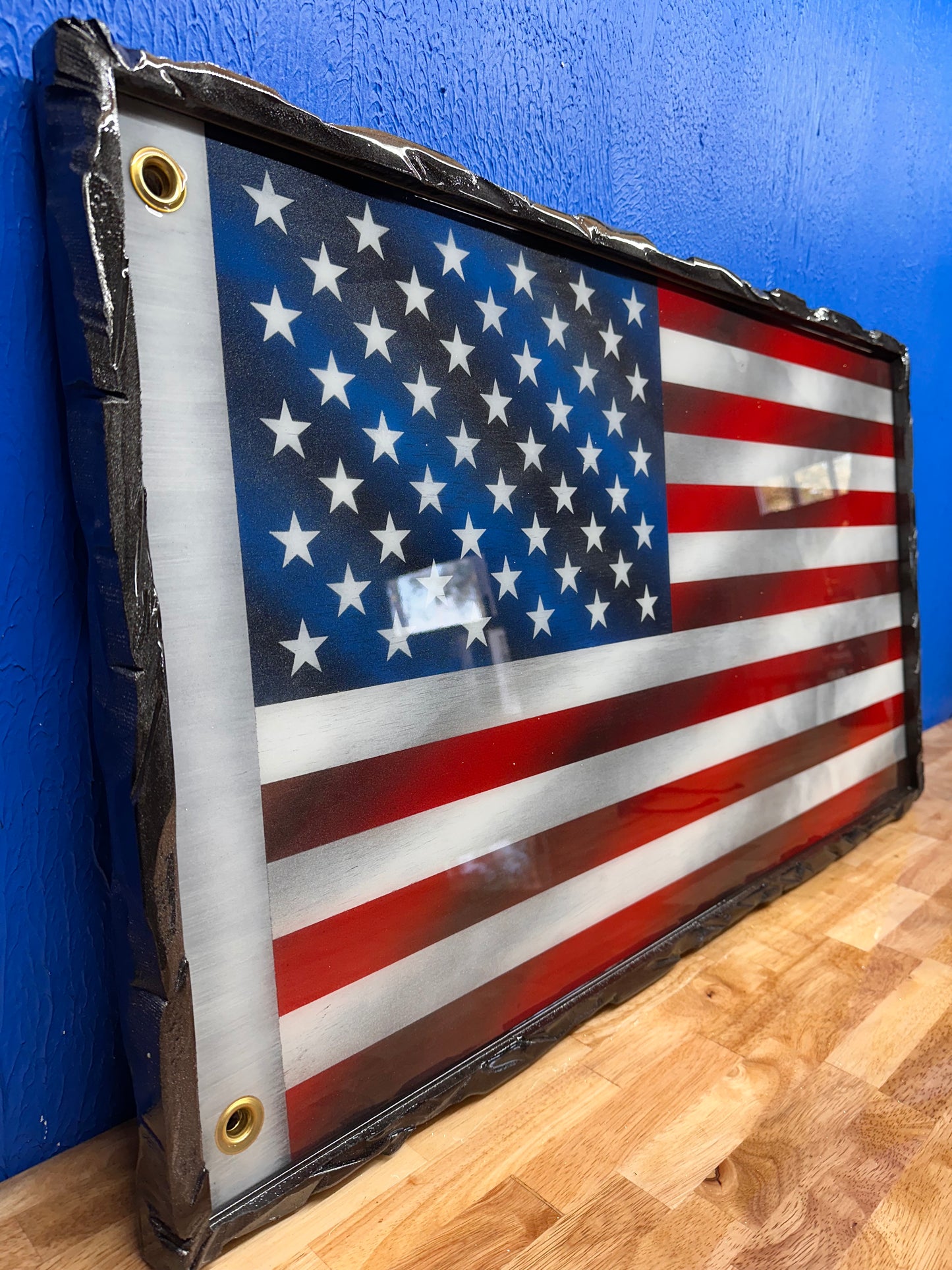 1 of 1 Limited Edition Old Glory Series (NEW) - with a Carved Border & Backlight Kit