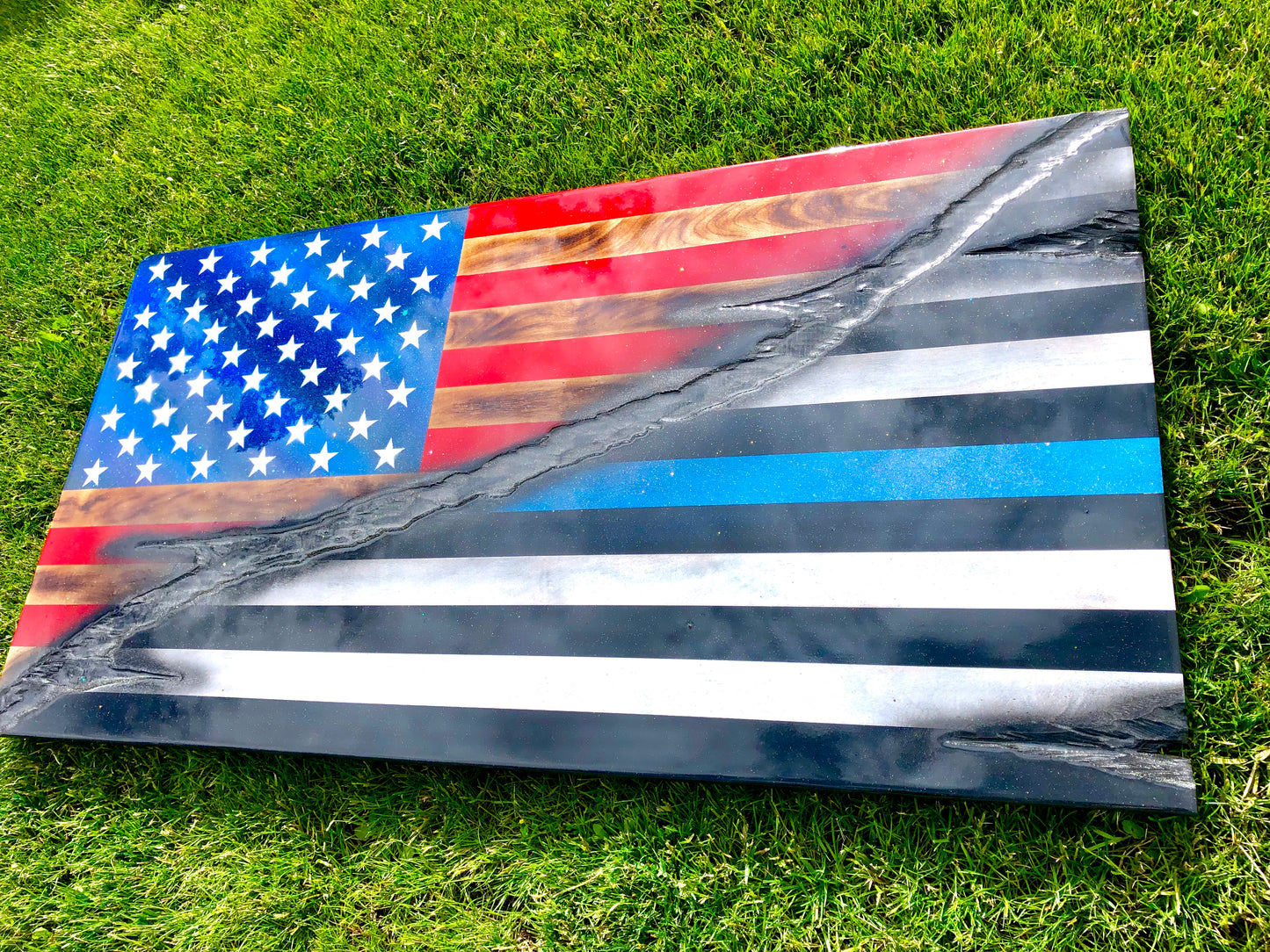 Thin Blue Line Split - American Flag