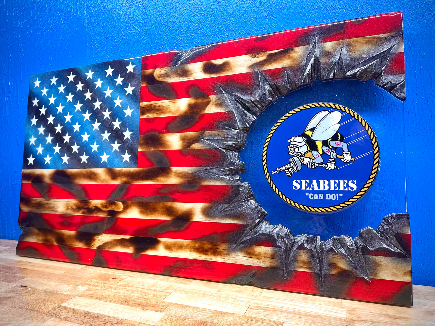 Scorched SEABEE Patch Series - American Flag