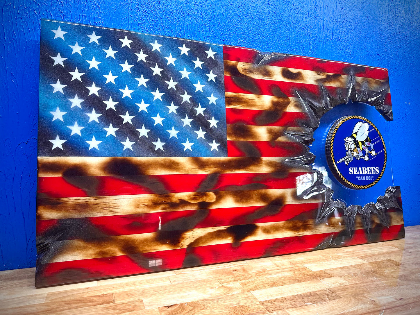 Scorched SEABEE Patch Series - American Flag
