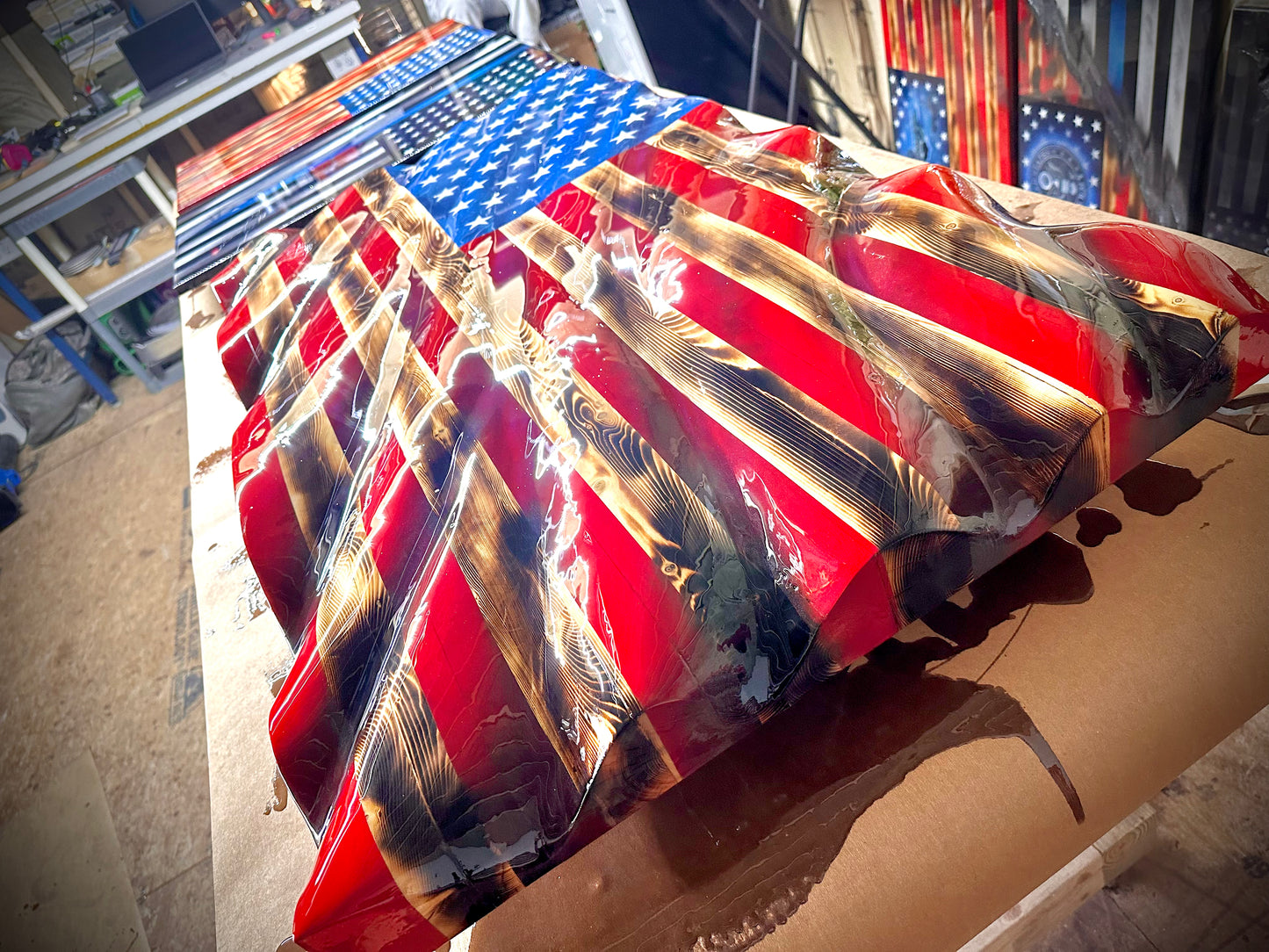Wooden American Flag - Handmade, NO CNC, Made In America by an Army Veteran.
