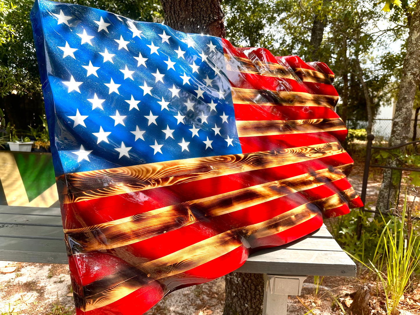 Wooden American Flag - Handmade, NO CNC, Made In America by an Army Veteran.