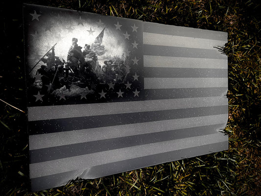 Blackout Series American Flag - Featuring Washington Crossing the Delaware