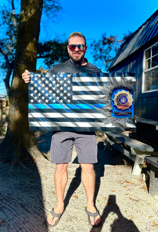 WAVY Midnight Thin Blue Line Patch/Badge Series - Add your badge or Patch! + Full Resin Finish + Crafted by a Veteran