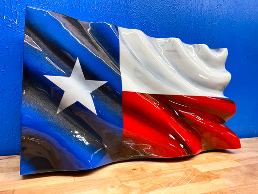 Texas WAVY Wooden American Flag - Handmade, NO CNC, Made In America by an Army Veteran. (Copy)