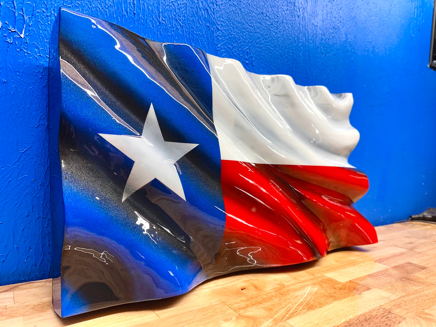 Texas WAVY Wooden American Flag - Handmade, NO CNC, Made In America by an Army Veteran. (Copy)