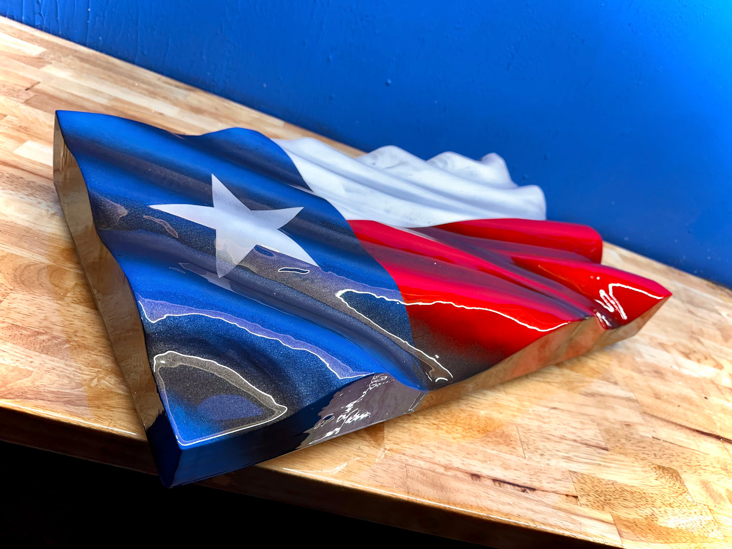 Texas WAVY Wooden American Flag - Handmade, NO CNC, Made In America by an Army Veteran. (Copy)