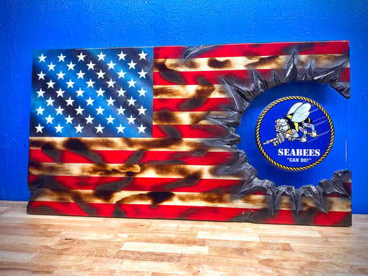 Scorched SEABEE Patch Series - American Flag
