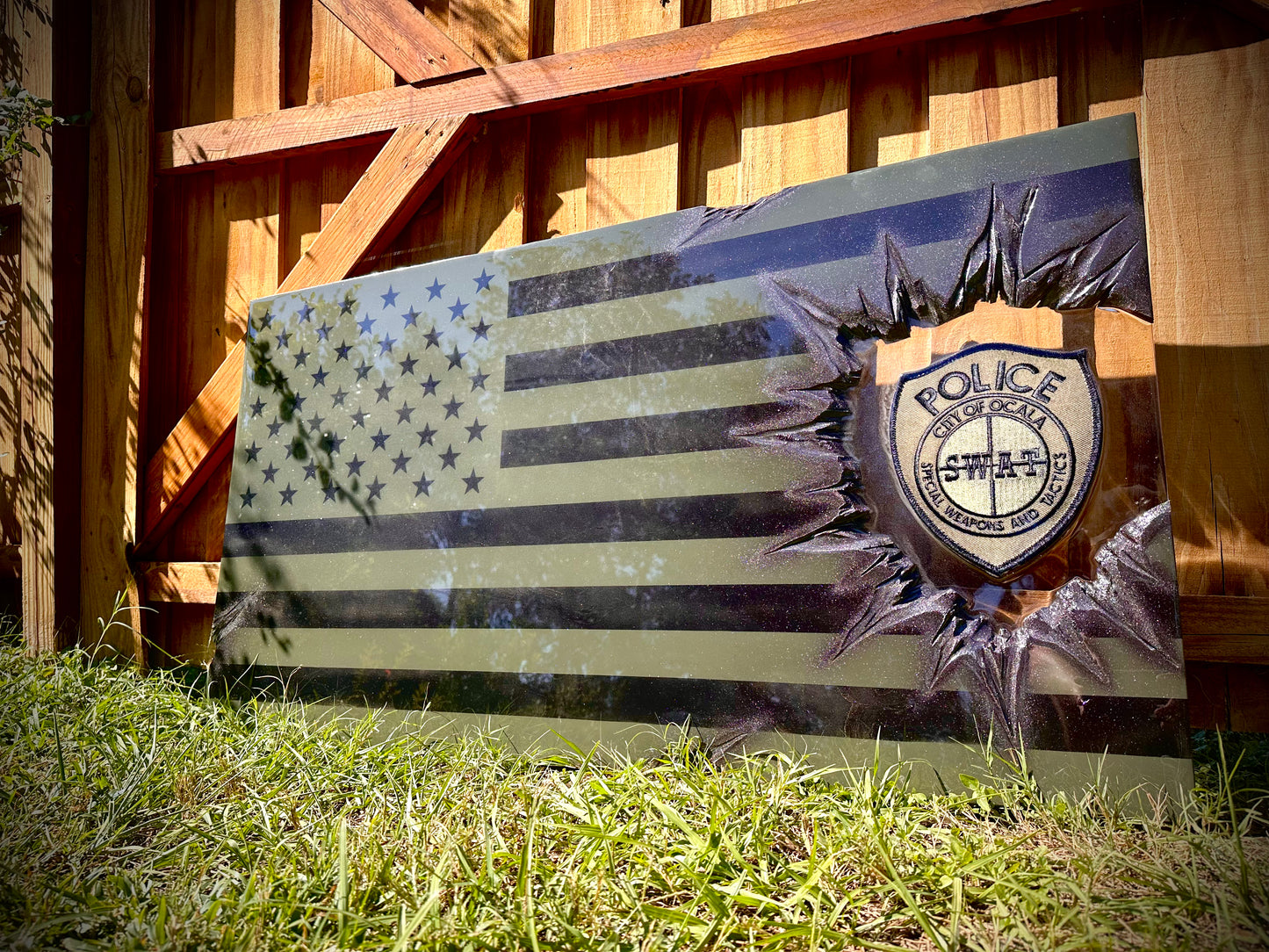 S.W.A.T American Flag - Patch Series - OD Green & Black with Optional Backlight Kit .